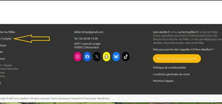 L’espace Mon Compte du Rucher du Pillier