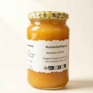 Pot de miel cristallisé artisanal 500g, apiculteur du Rucher du Pillier à Châteauneuf (Loire 42)