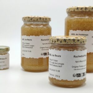 Pot de miel cristallisé artisanal 250g - Rucher du Pillier Châteauneuf Loire 42