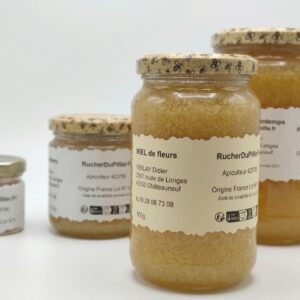 Pot de miel cristallisé artisanal 250g - Rucher du Pillier Châteauneuf Loire 42